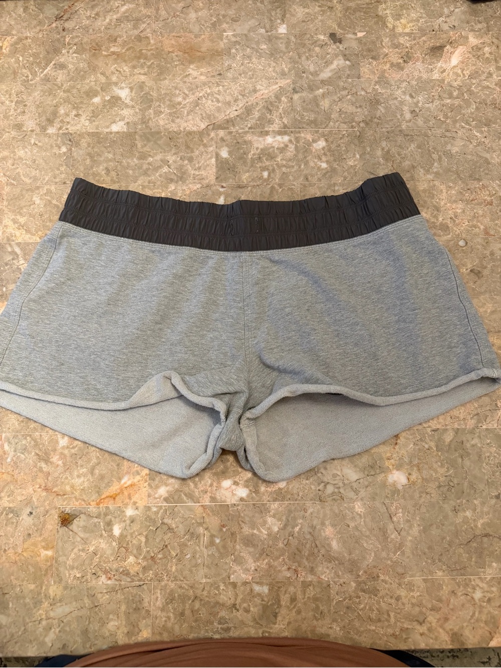 lululemon athletica Gray Athletic Shorts with Black Waistband